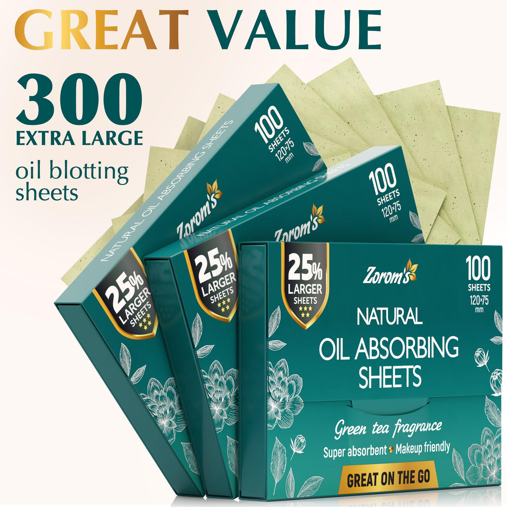 Zorom's papel absorbente, refresca sin resecar la piel.