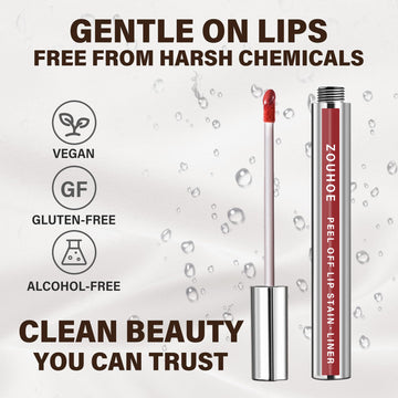 ZOUHOE Peel-Off Lip Stain set opened showing three shades