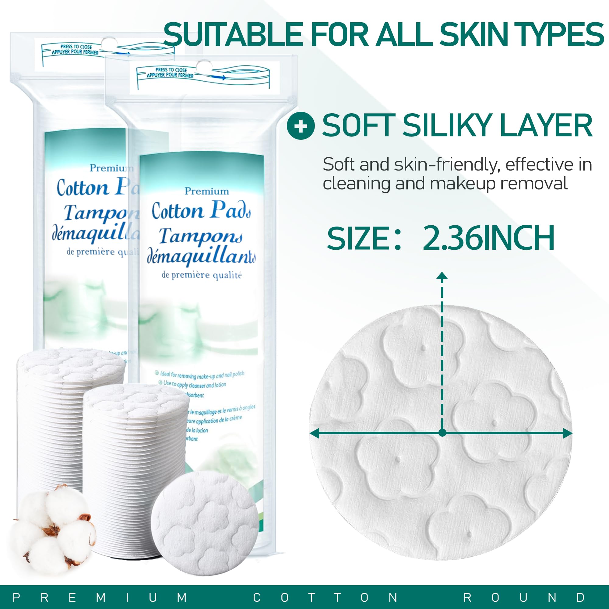 Almohadillas ZPCO de algodón natural 100%, piel suave y cómoda