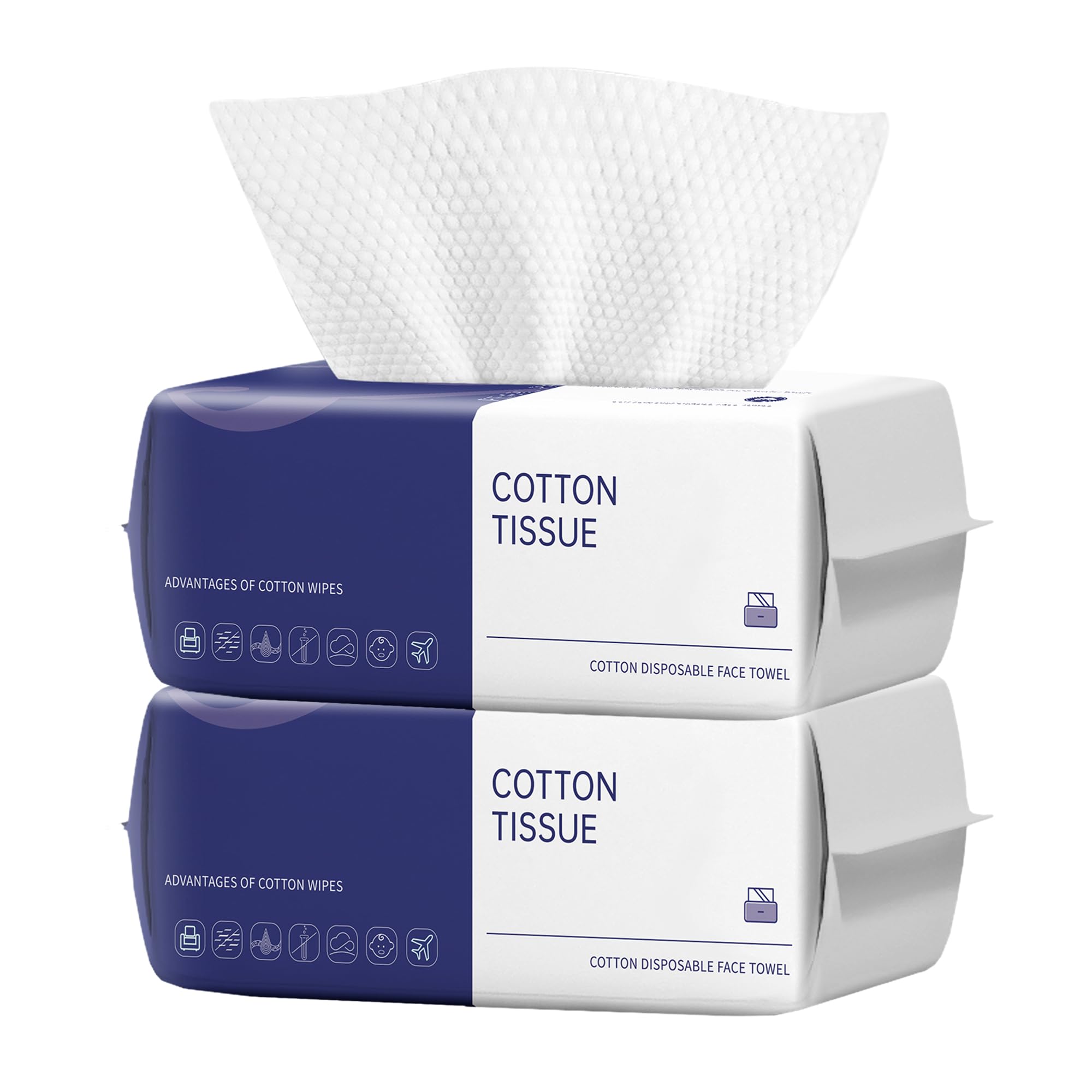 Toallas faciales ZPCO ultra gruesas, 100 unidades, ideales para limpieza suave y eficiente.