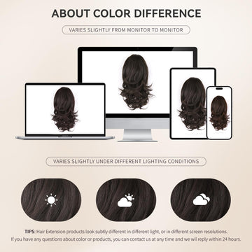 ZQIAN BEAUTY extensión con pinza, pelo sintético natural para looks versátiles.