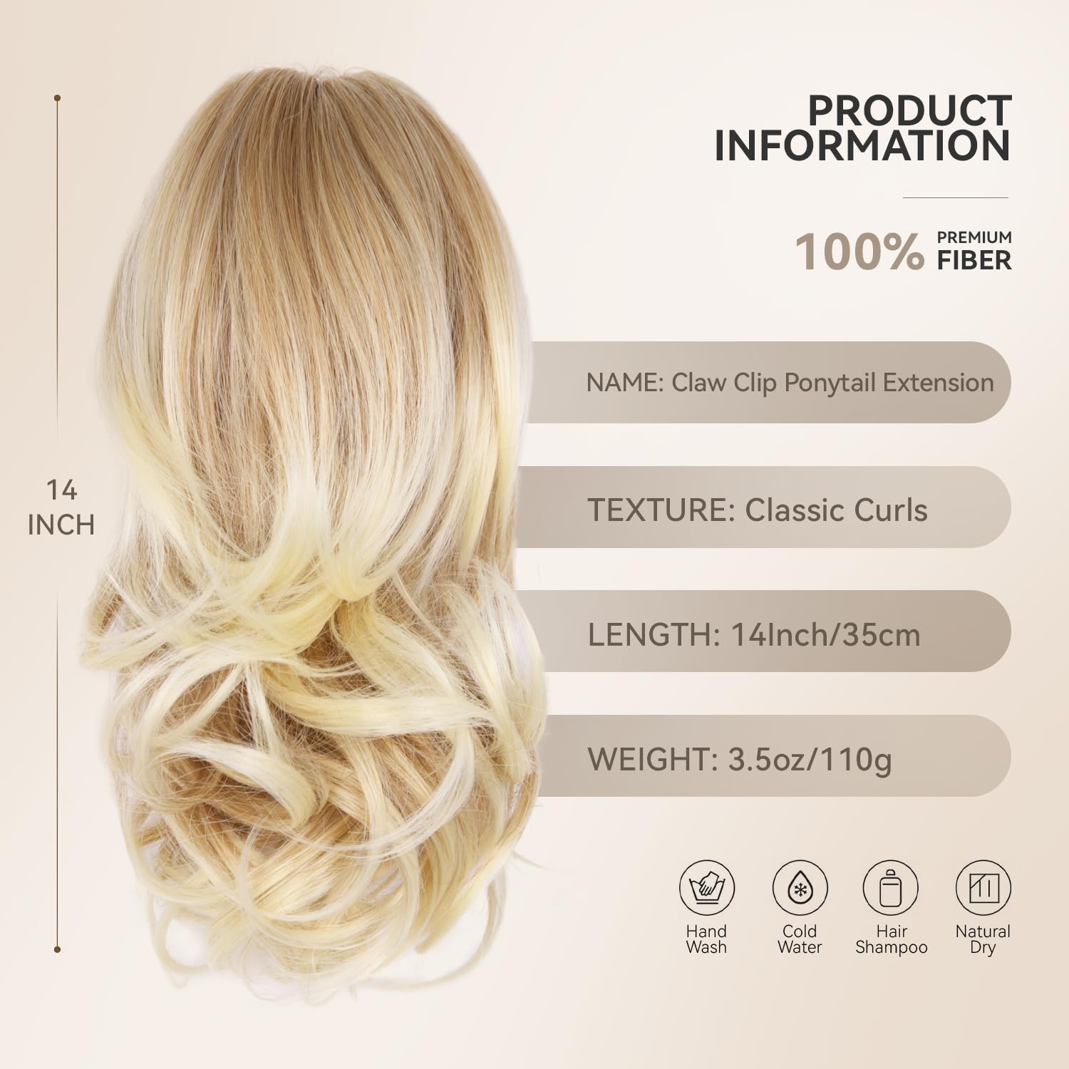 ZQIAN BEAUTY extensión de pelo sintético ondulado para aspecto natural