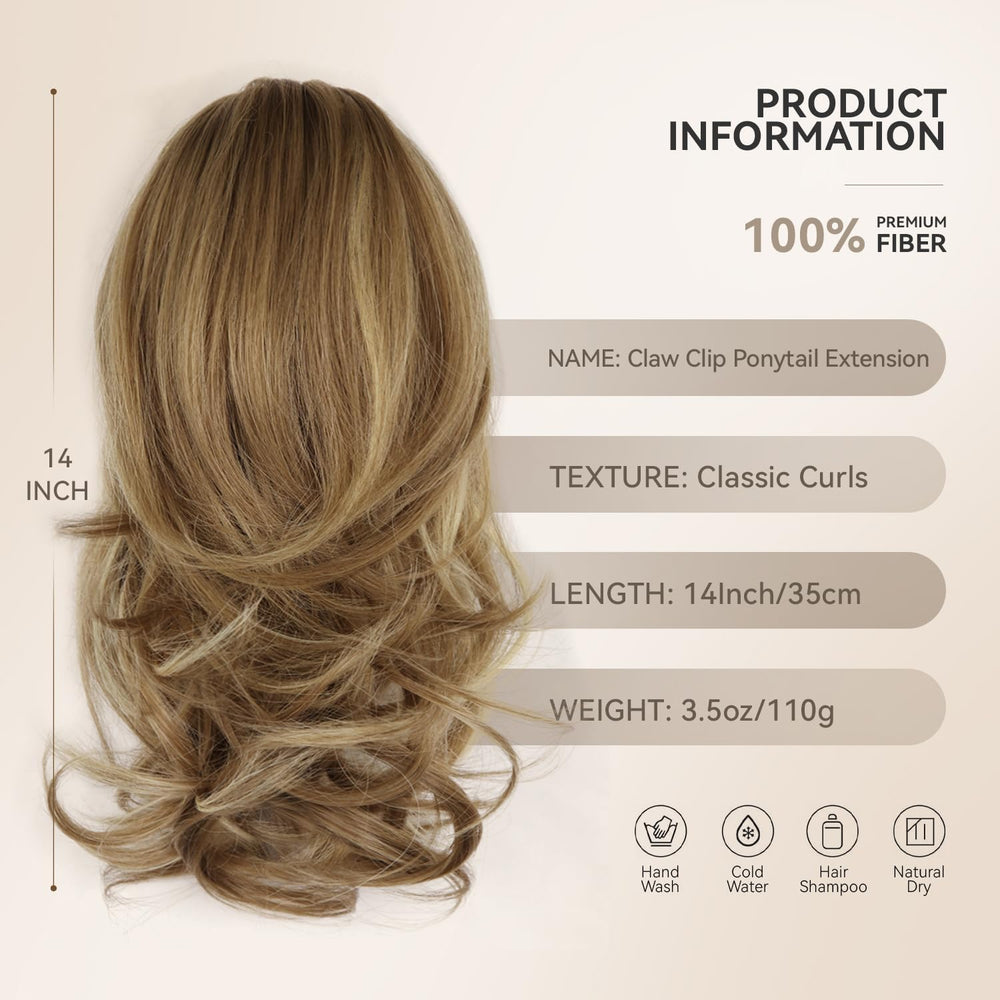 ZQIAN BEAUTY cola de cabello con pinza garra ofrece acabado natural y cómodo.