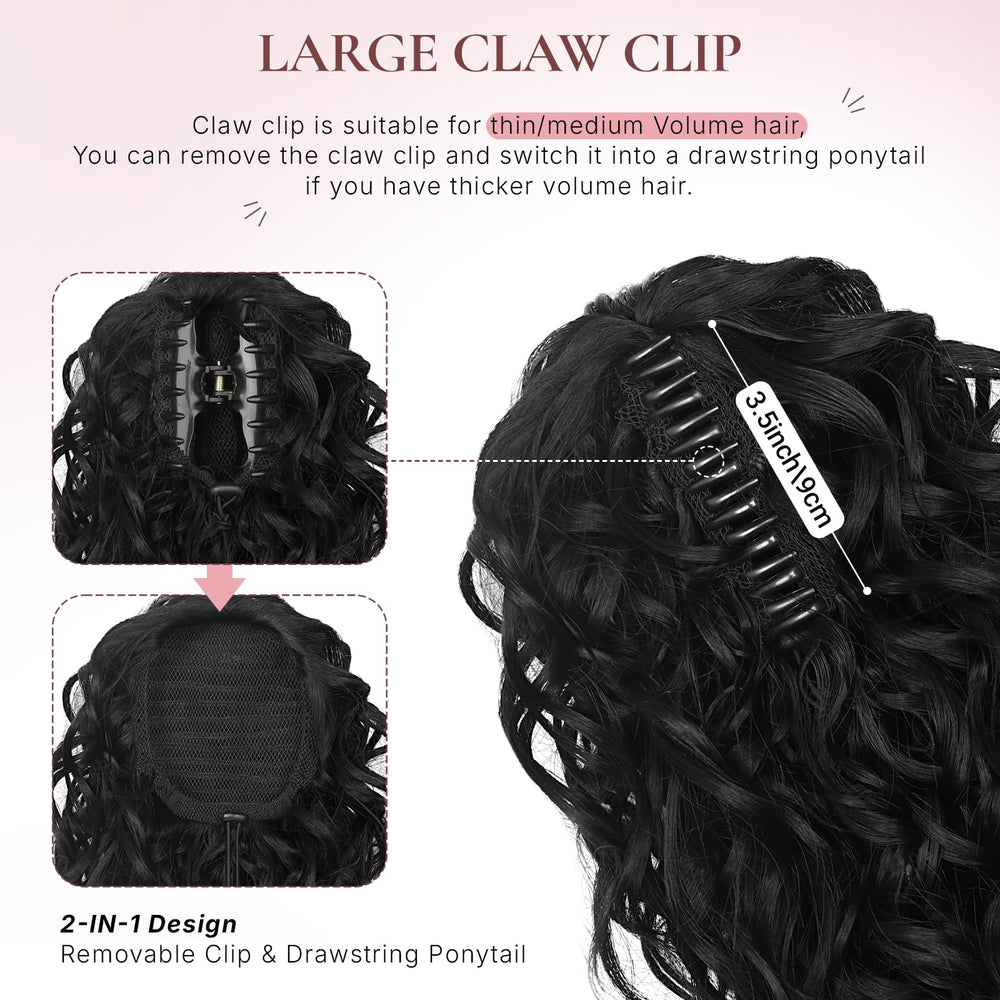 Poni con clip ZQIAN BEAUTY, look instantáneo para eventos.