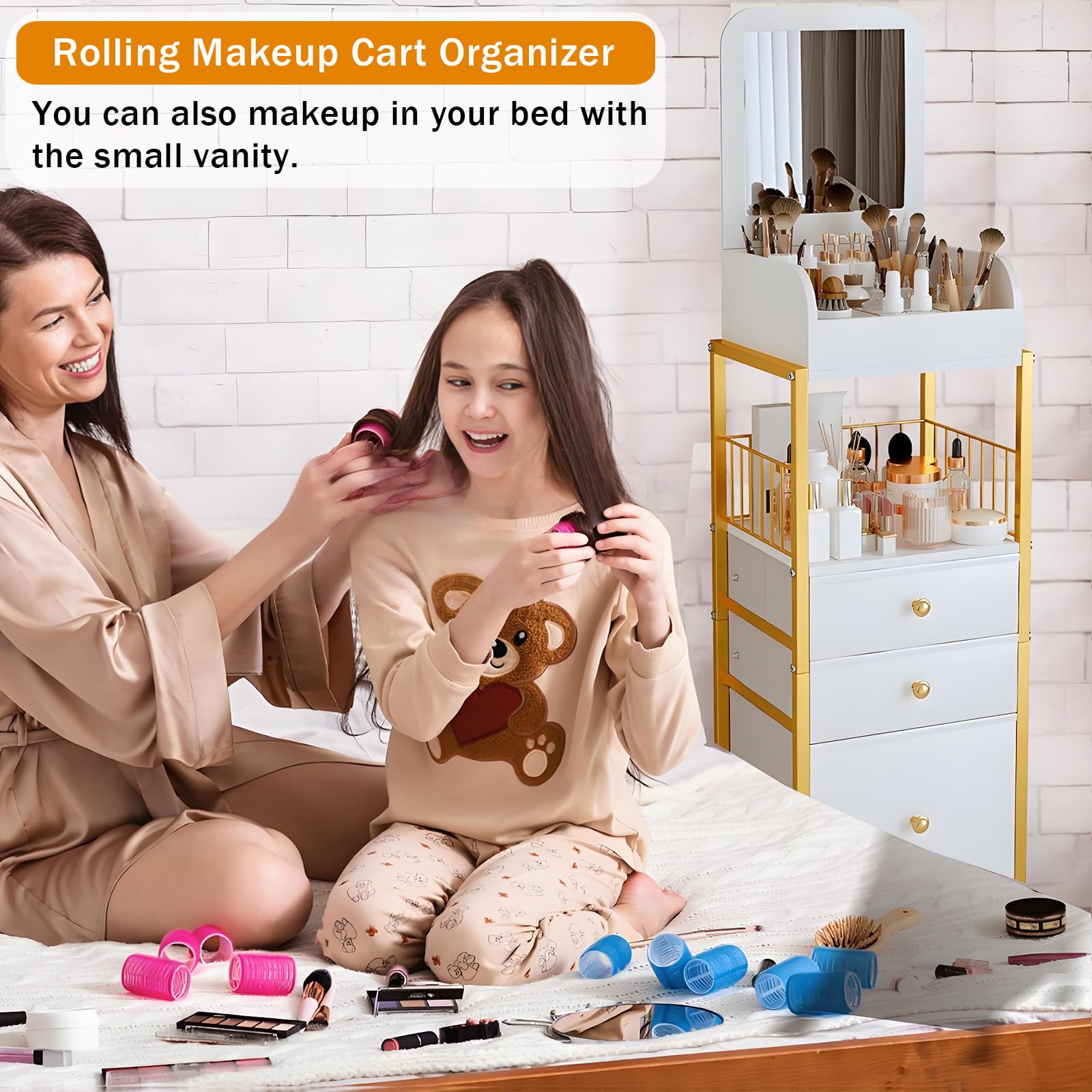 ZQUYAJ carrito organizador para perfumes y productos de cuidado, almacenamiento ordenado.