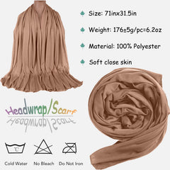 ZRQ foulard hijab camel, enveloppe légère et facile à nouer.