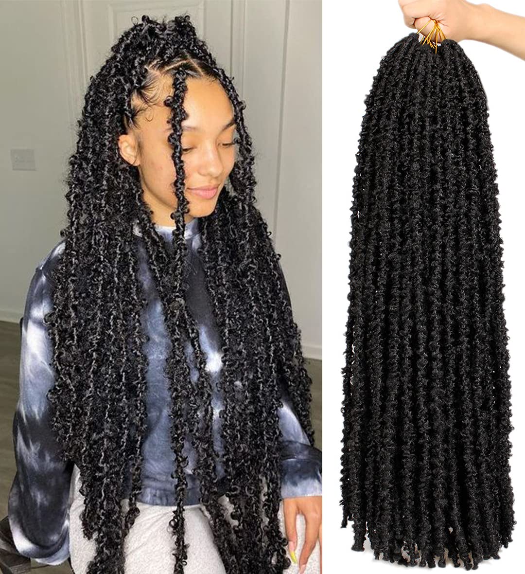 ZRQ Locs mariposa, 6 paquetes, acabado natural para uso diario