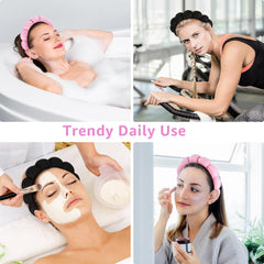 Banda Ztomine negra para lavado facial, suave y absorbente; evita salpicaduras.