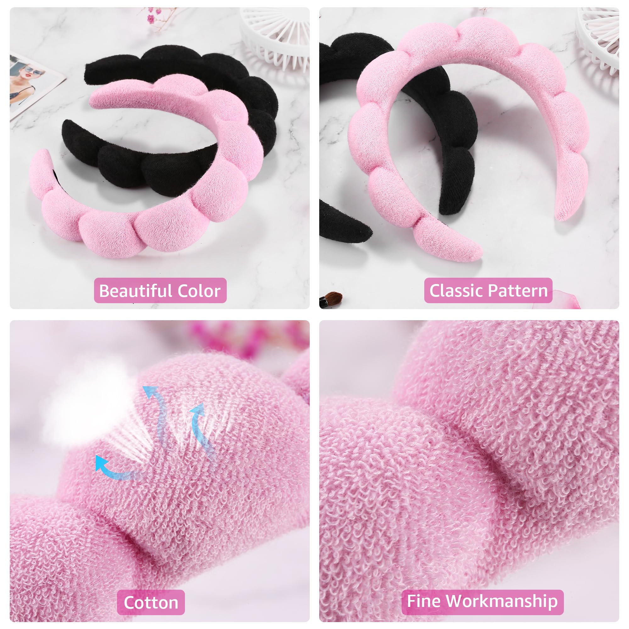 Ztomine banda de tela terry suave para cuidado facial.