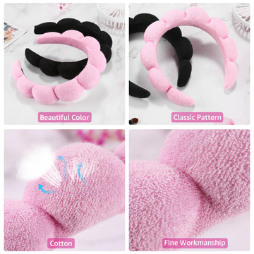 Ztomine banda de tela terry suave para cuidado facial.
