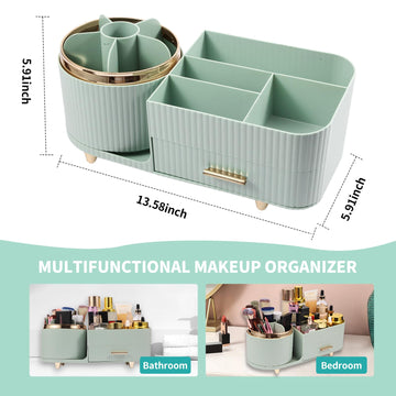 Zufudo organizador con cajón, acceso rápido a cosméticos y accesorios.