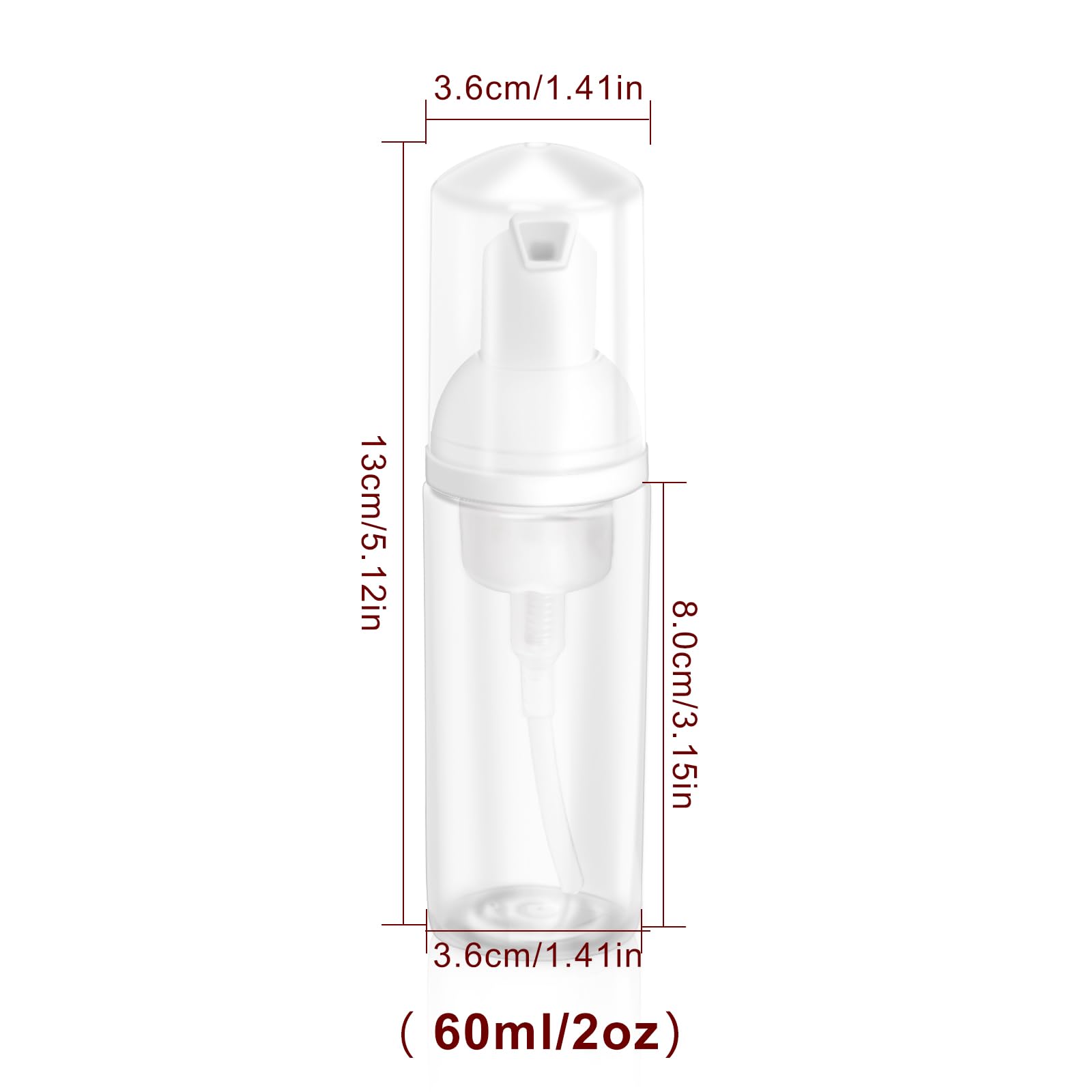 Plástico de alta calidad Zuihug 60 ml, reutilizable y ligero.