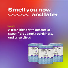 Jabón Zum: aroma marino con notas florales y cítricas.