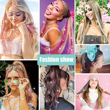 Zuolabty tinsel para cabello, colores brillantes que capturan la luz en cualquier look