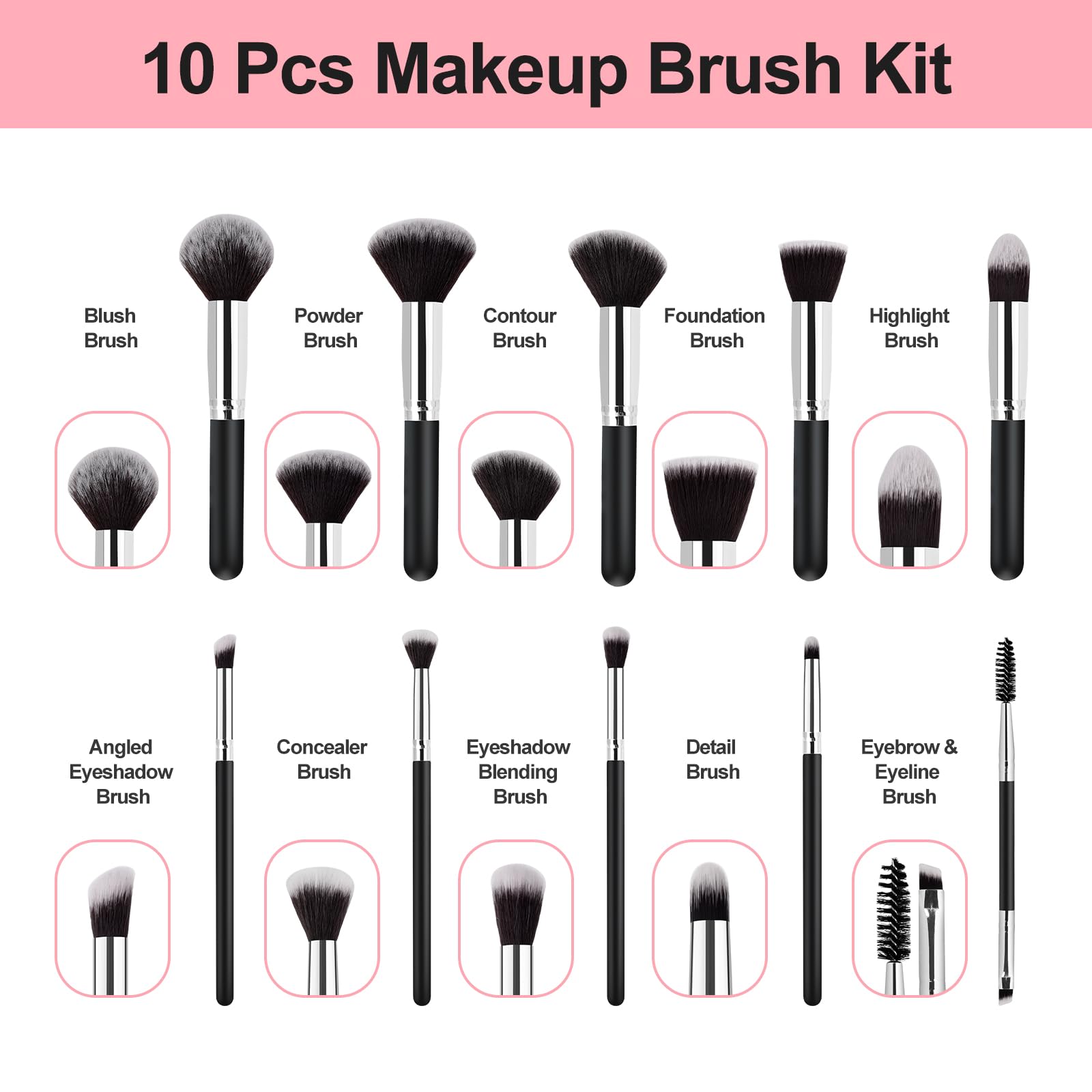 Pinceles Zutcogo para base y corrector con precisión