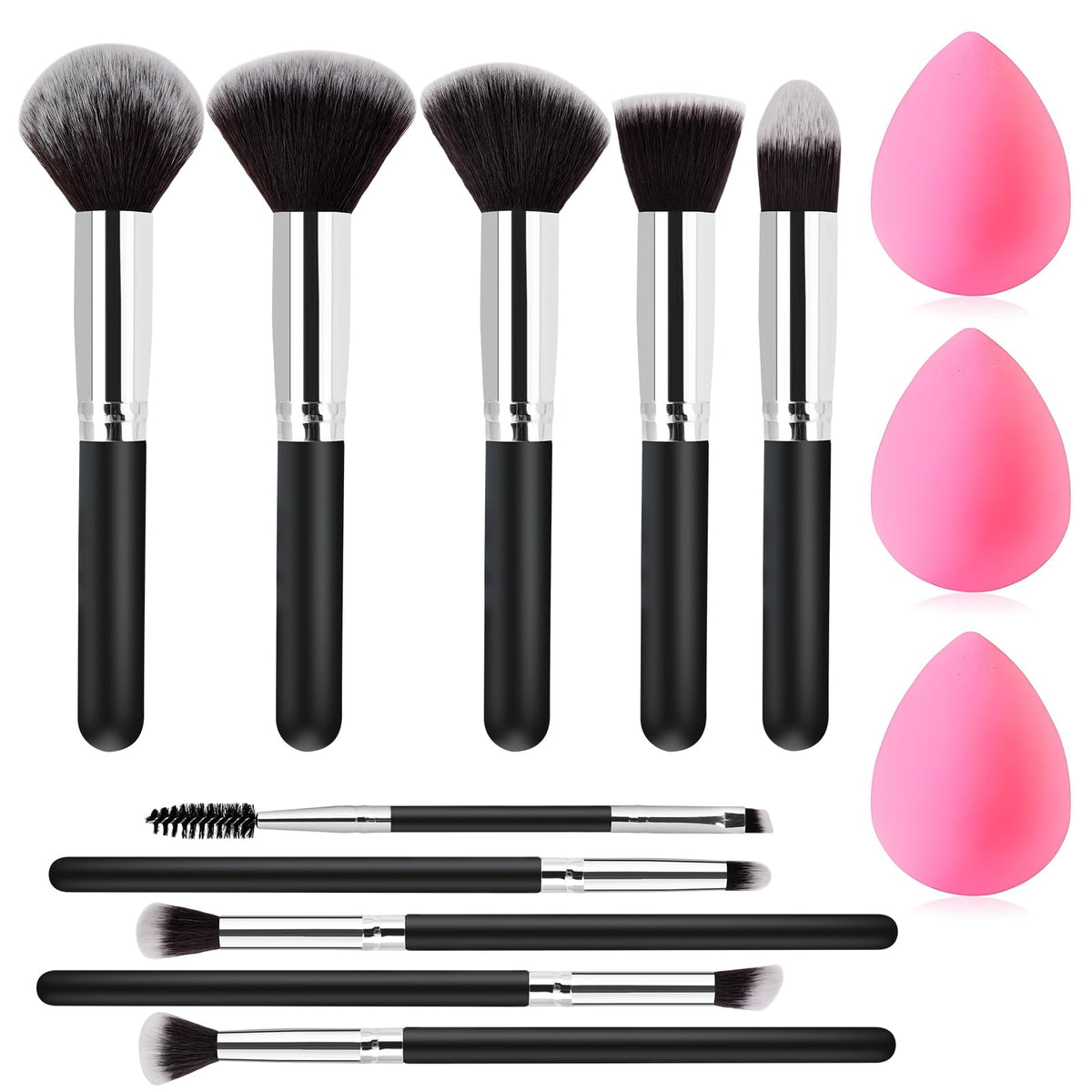 Pinceles Zutcogo para maquillaje 13 piezas profesional, acabado pulido