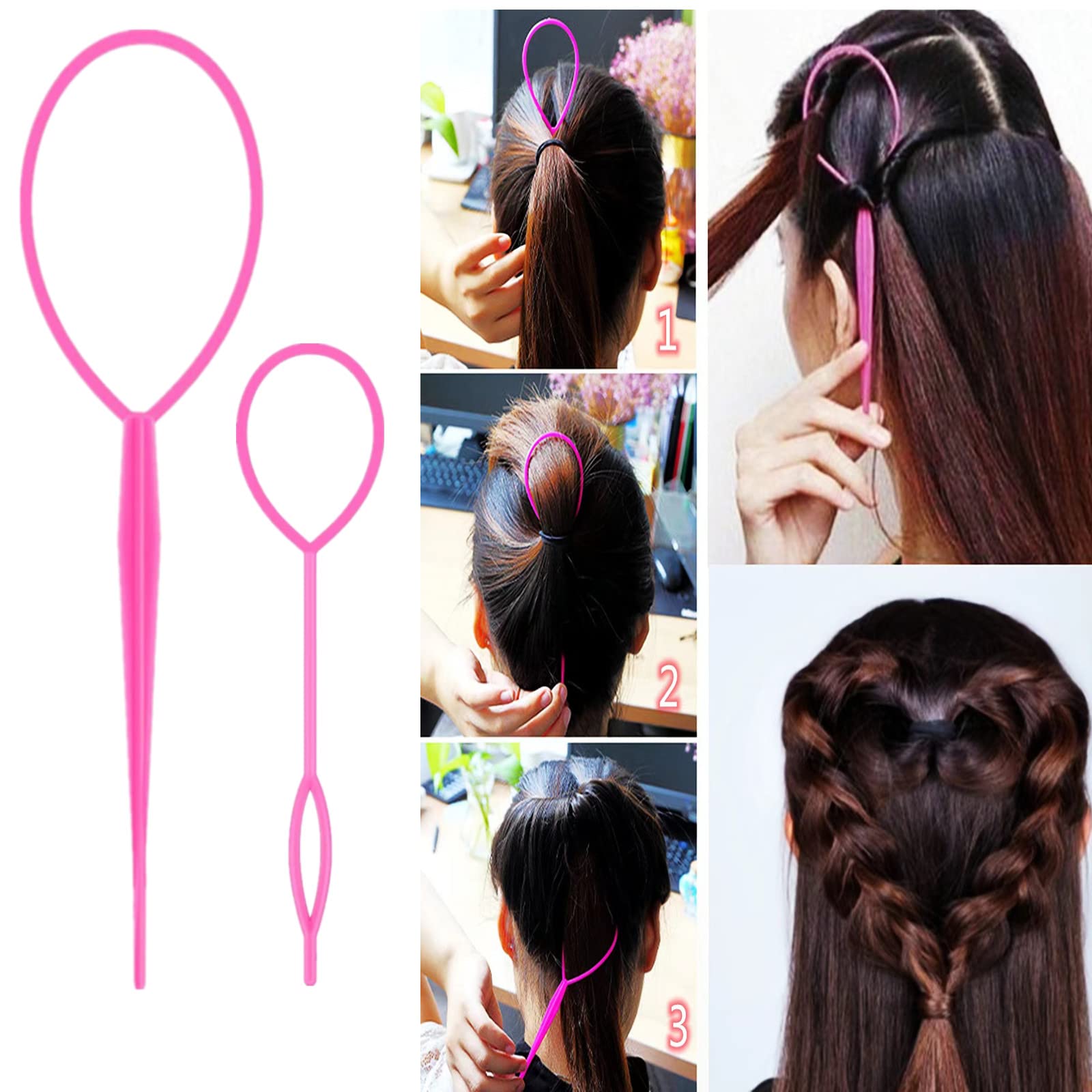 Herramienta Topsy Tail ZVOREI para crear moños rápidos.