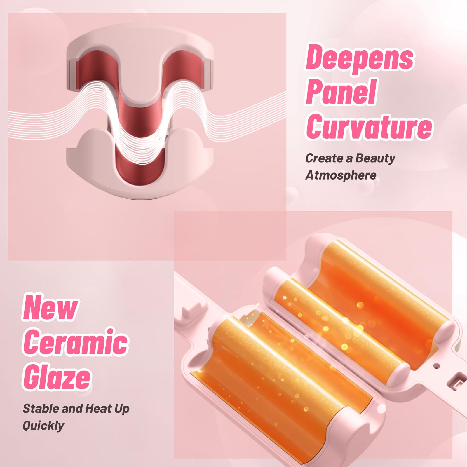 ZWIKAGEF Deep Beach Waver muestra diseño anti-quemaduras para styling seguro