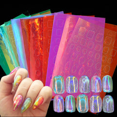 Pegatinas Zyghjort Aurora para uñas con 11 láminas iridiscentes para brillo.
