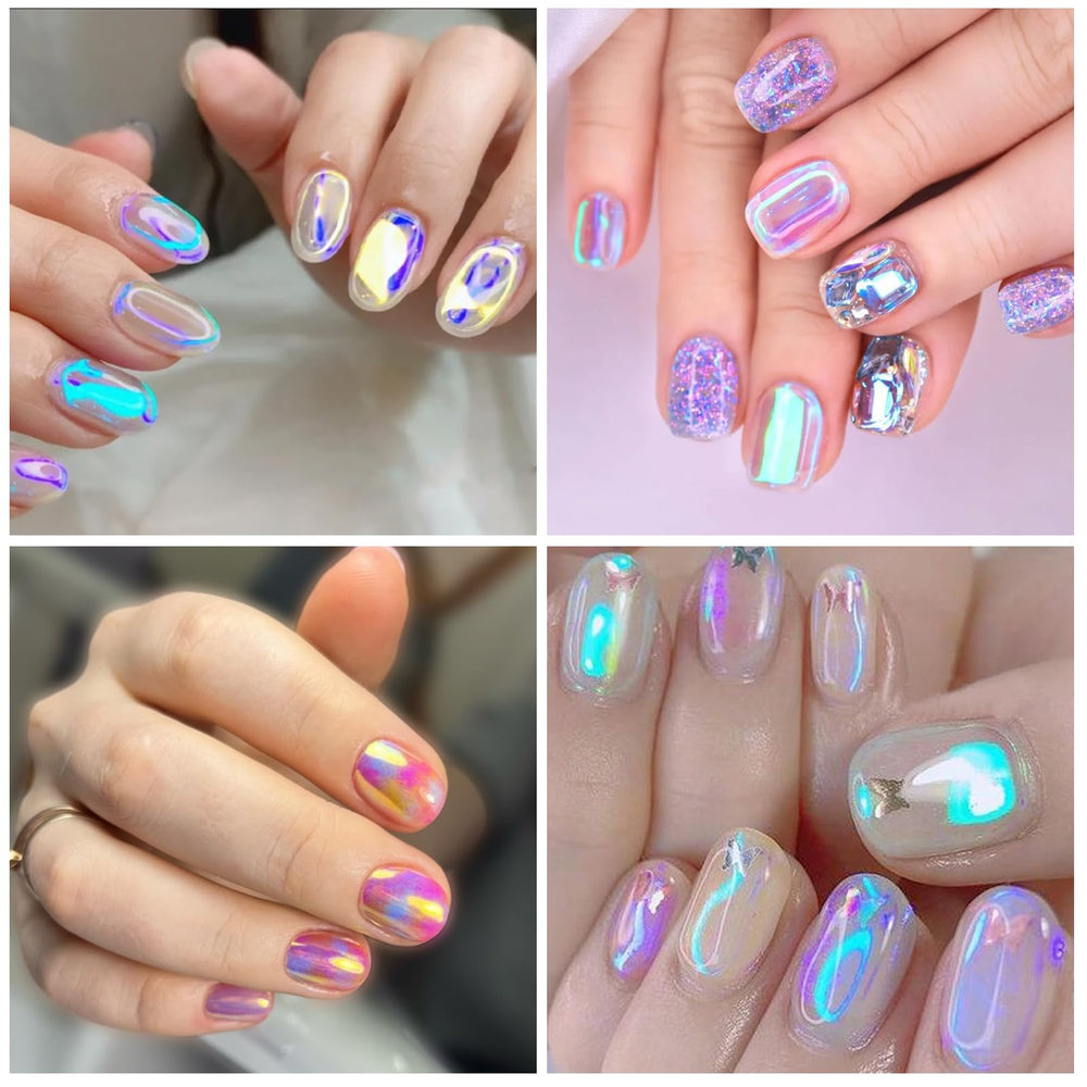 Pegatinas Zyghjort foil láser para eventos y fiestas en uñas.