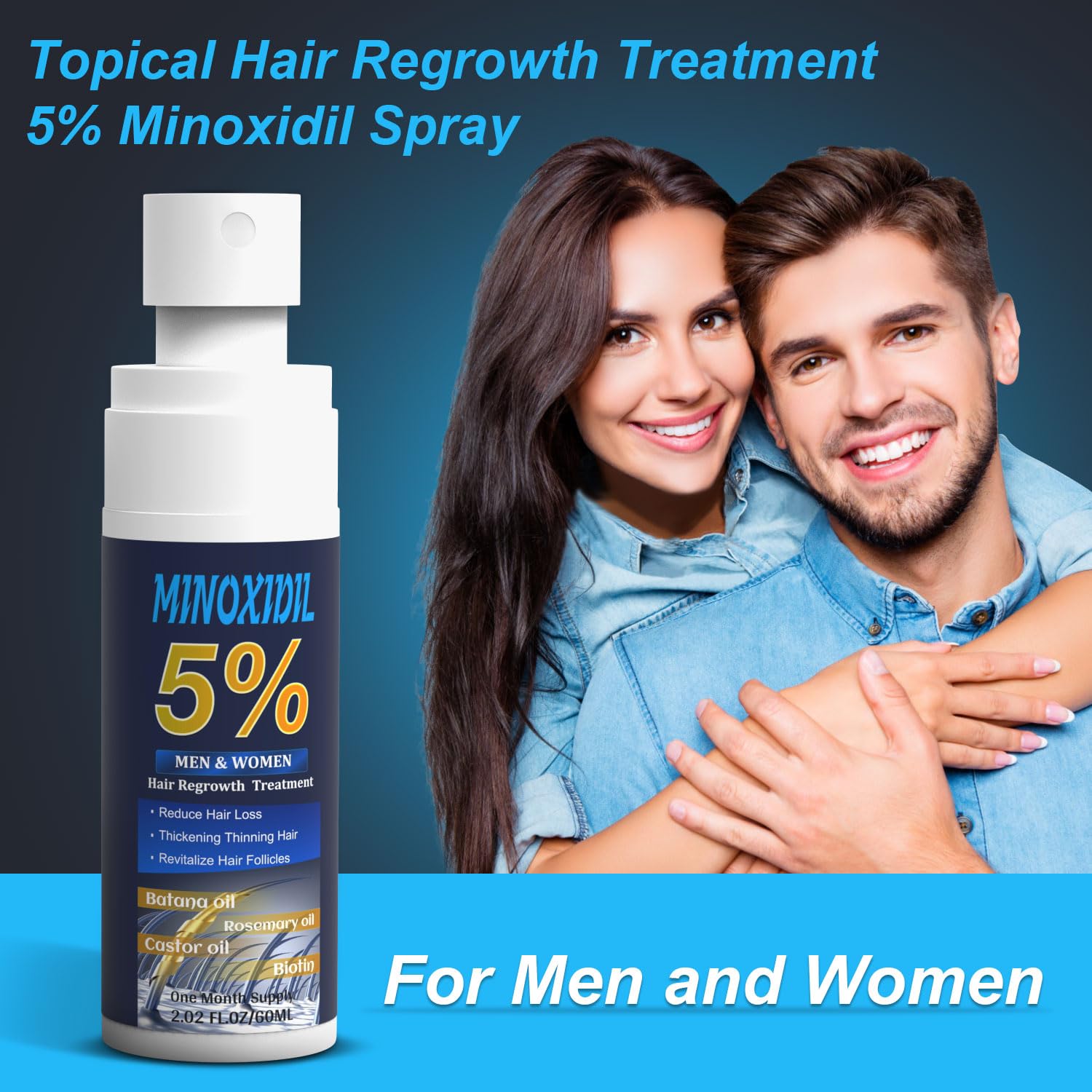 ZYXN Minoxidil 5% botella fácil de usar para cabello y barba.