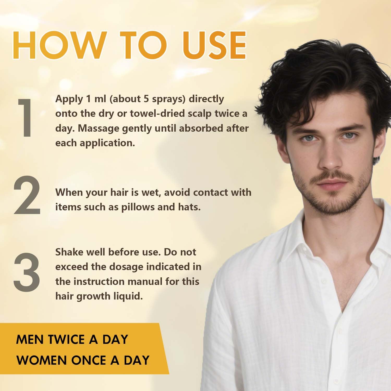Uso del producto ZYXN Minoxidil por hombres y mujeres