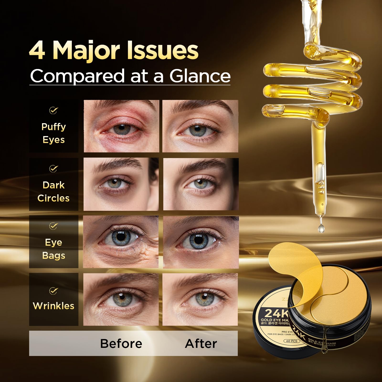 Parches ZZILME refrescantes para desinflamar la mirada cansada.