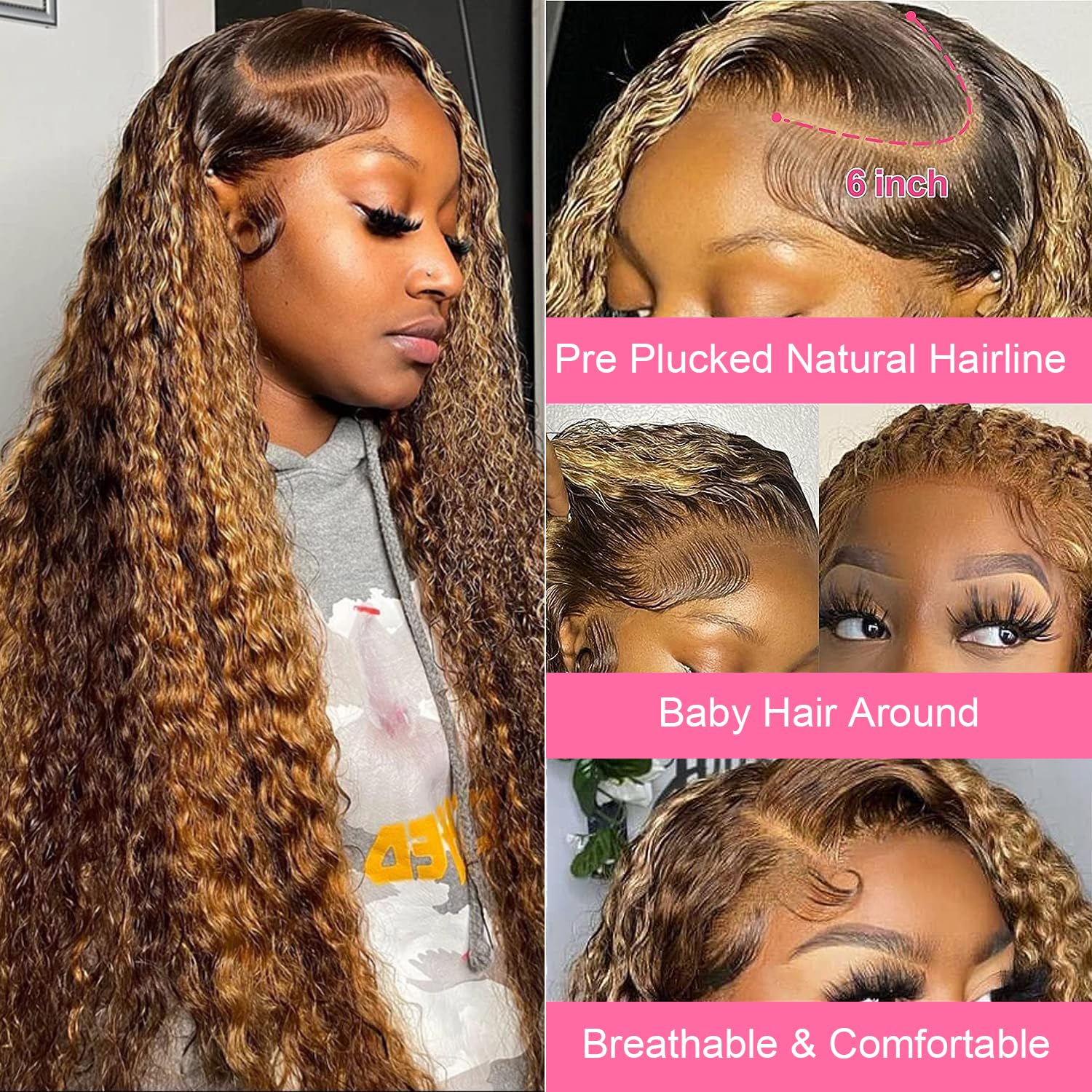 ZZMDS encaje frontal 13x6, cabello humano virgen, con línea natural